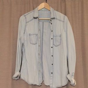 maurices light wash denim shirt